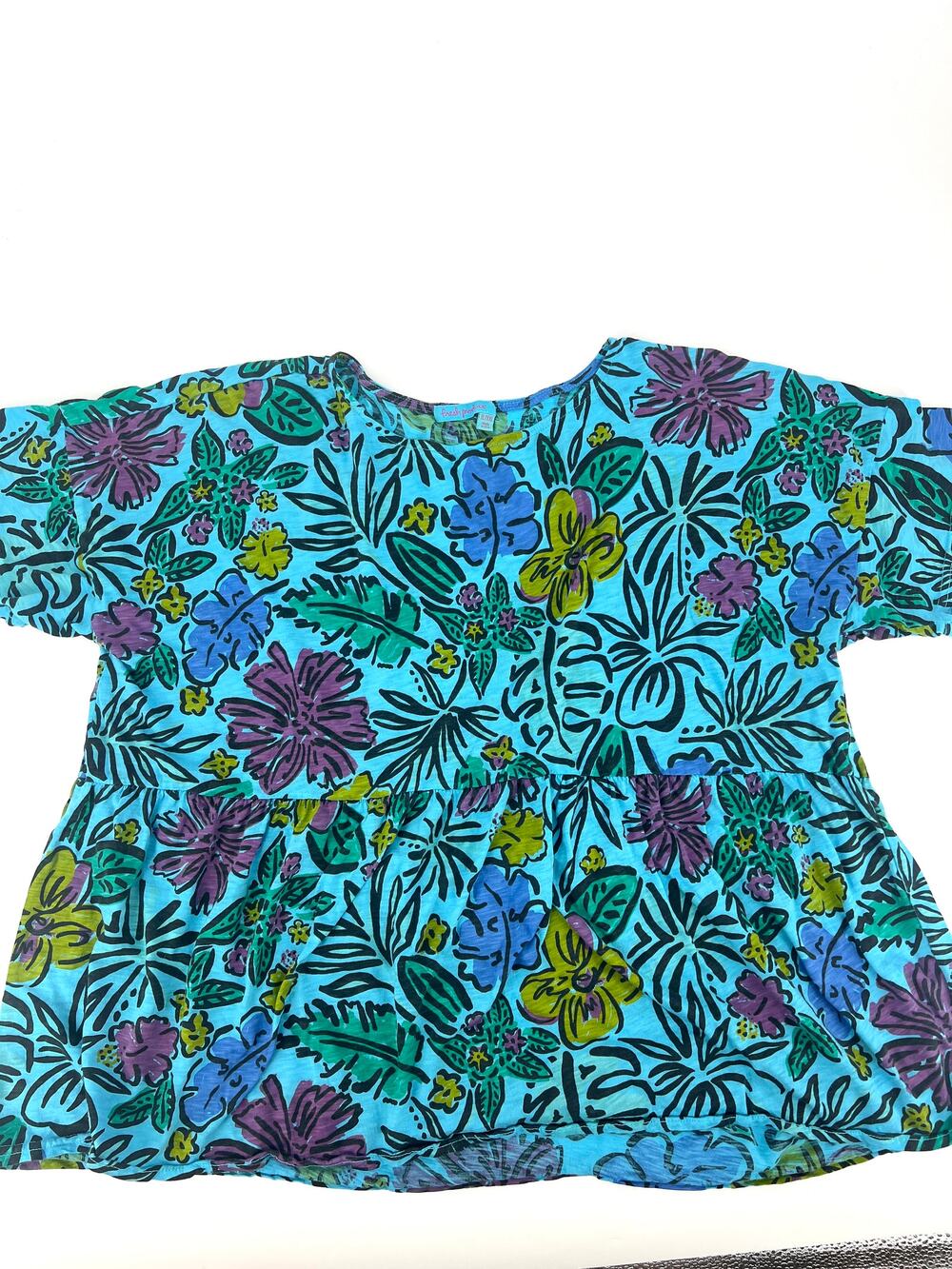Fresh Produce 100% Cotton Sketched Flora Print Babydoll T Shirt Size XL/XXL